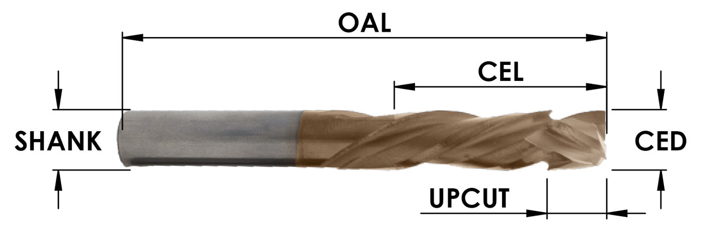 SC MOAB-PLUS COATED 3+3 COMPRESSION BIT ( HD MAX  LIFE) : 1/2 CD X 1-5/8 CL X 1/2 SHK X 3-1/2OAL : 5/8 UPCUT