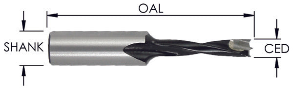 9.52 (3/8) )MM Bor BIT X 70 MM OAL X RH