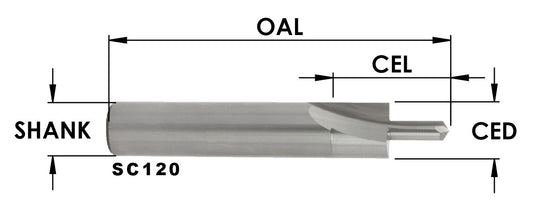 SC WOOD SCREW SLOT BIT: #8 WASHER-HEAD ROUND, 1/2  CD X 15/16 CL X 1/2 SHK X 3 OAL