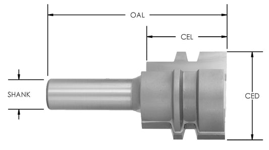 C/T Glue Joint Bit  x 1 1/2" CD x 1/2" Shk