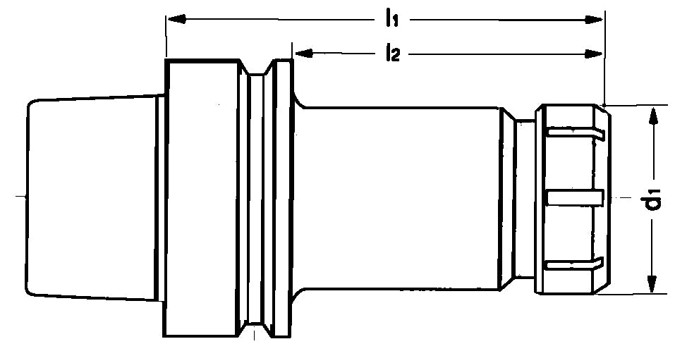 HSK 63E x ER40-75 Toolholder 63mm Flange Dia w/Nut