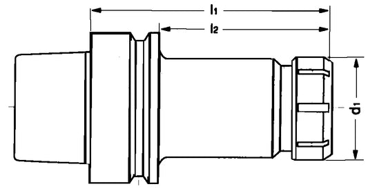 HSK 63E x ER40-75 Toolholder 63mm Flange Dia w/Nut