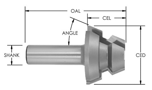 C/T 22.5 Deg  Lock Miter 1 15/32 Lg Dia  2 pc Set