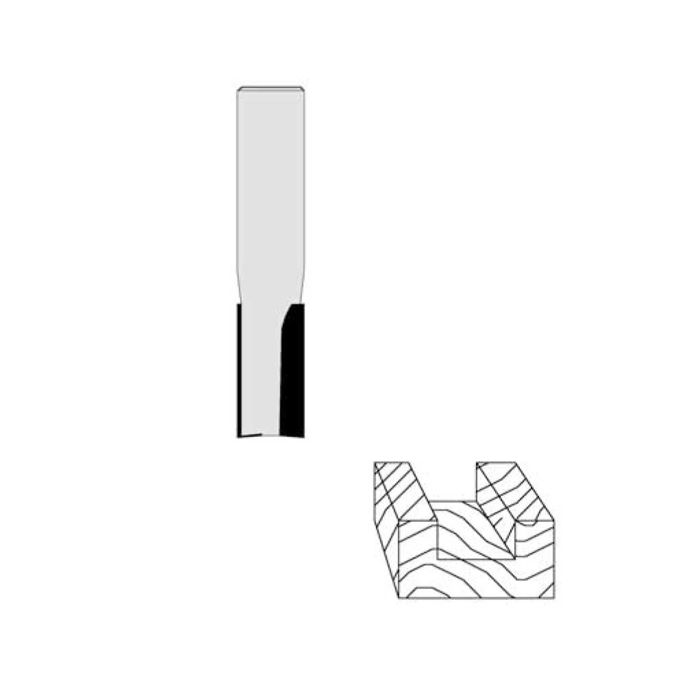 1 Flute  1/2" Cutting Diamter 1/2" Shank  1-1/4" Cutting Length  2-7/8" Overall Length