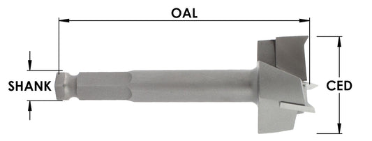 7/8"C/T 3 W Drill x 1/2"Quick Change Sh x3-3/4 OAL