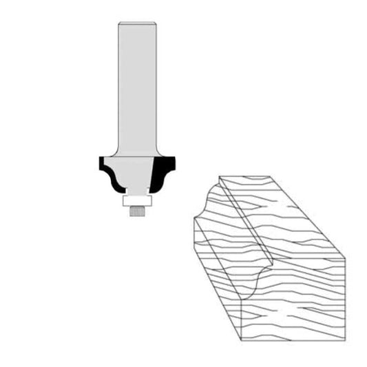 5/32" Radius 1" Cutting Diameter 1/4" Shank Diameter 15/32" Cutting Length