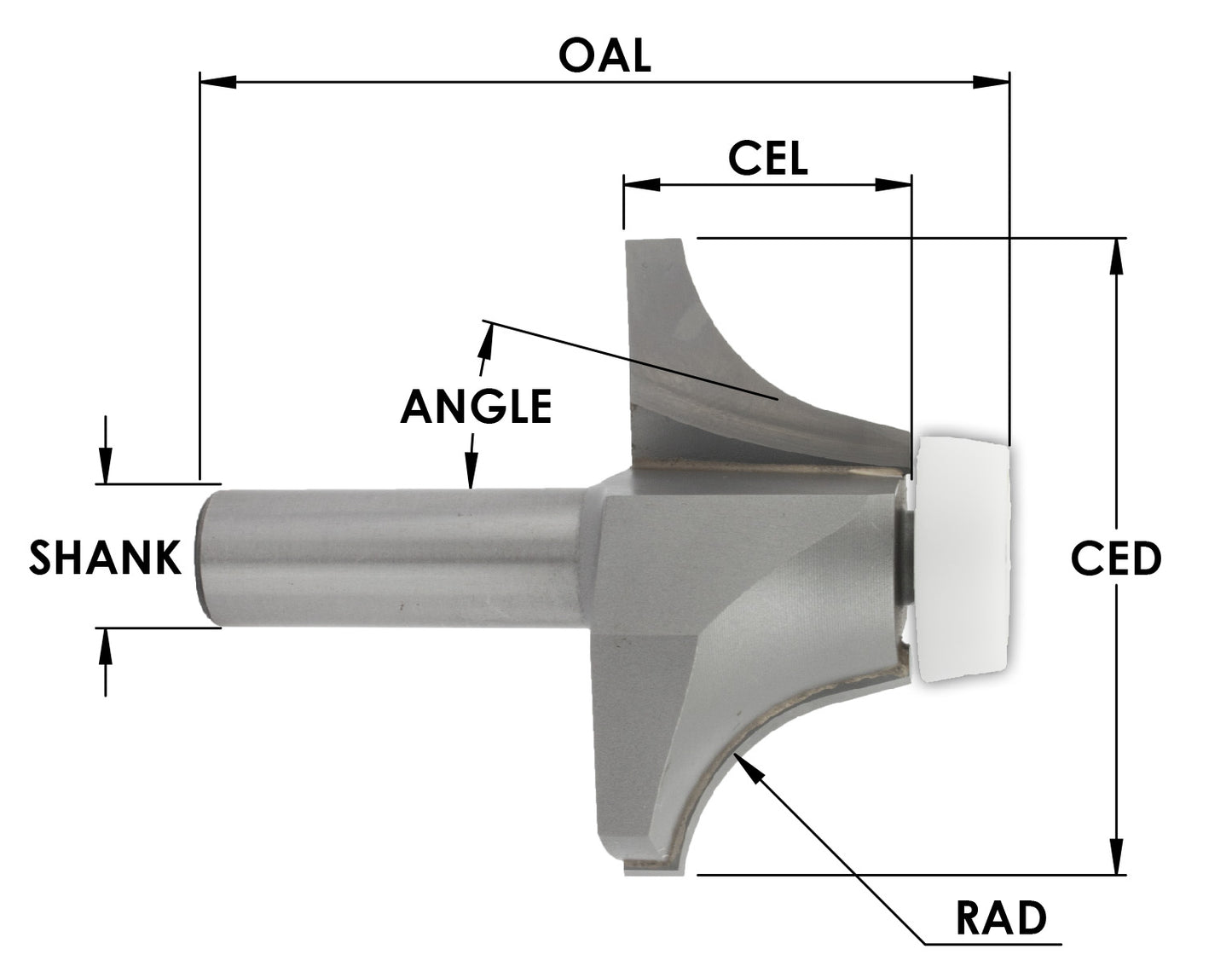 C/T SS Rd Over Under x1/2"R x14 Deg x1/2 Sh x2-1/2