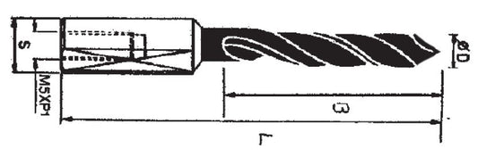 S/C V-Point Bit, With Steel Shank. 8mm Dia