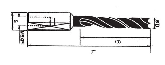 S/C Brad Point Bit, With Steel Shank, 10mm