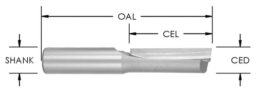 C/T Str 1 Flute x 1/4" CD x 1" CL x 1/4" Shk