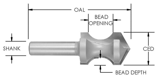 C/T Plunge Hand Grip Bit 7/8" Open-1/4" Cut Depth