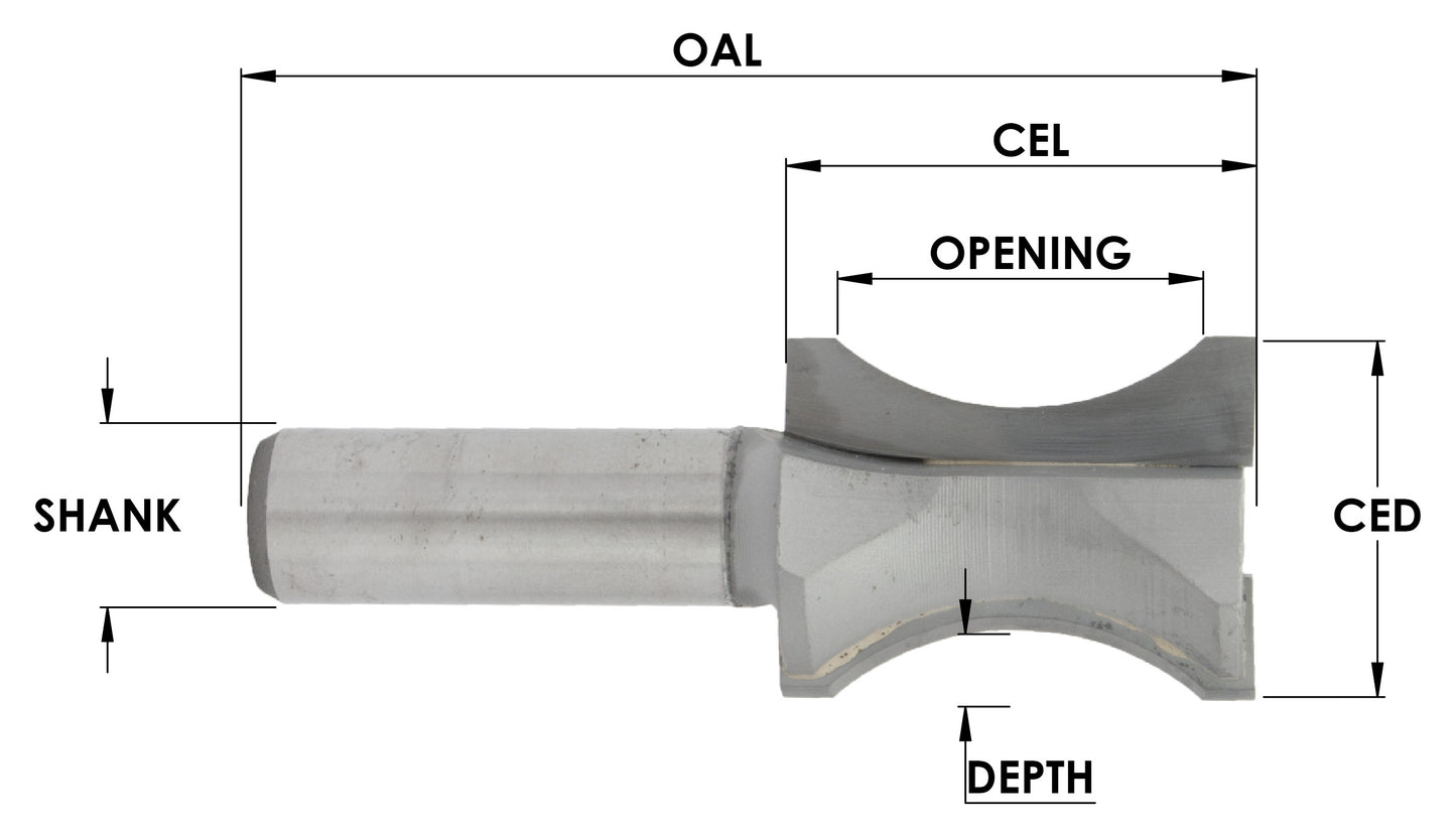 C/T Oval Edge Bit 1-1/2" Bead Opening