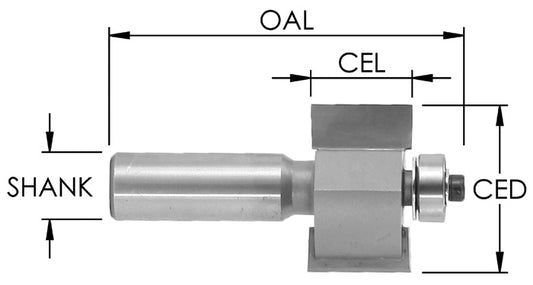 3 FL C/T Slot Bit 1 1/8"CDx3/16 Kerf x3/8 SHx3 OAL