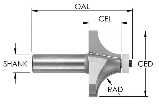 C/T SS Rd. Over 1/2" Rad x 1 1/2 CD