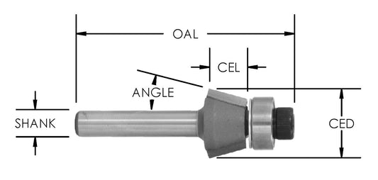 C/T 25 Deg Bevel Bit x 7/16 Height x 1/2 CL