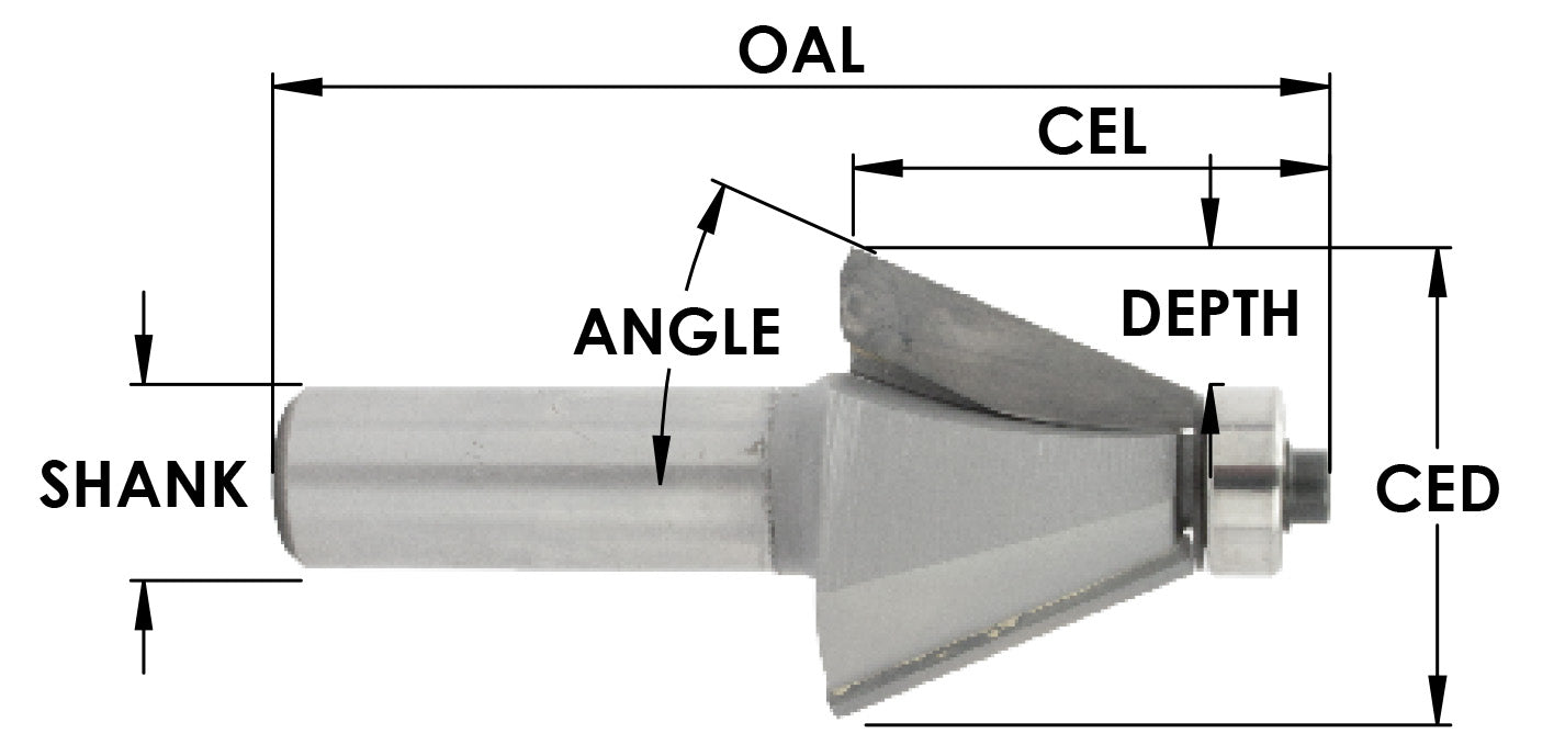 C/T 22 1/2  Deg Chamfer x 7/8 Height x 15/16 CL