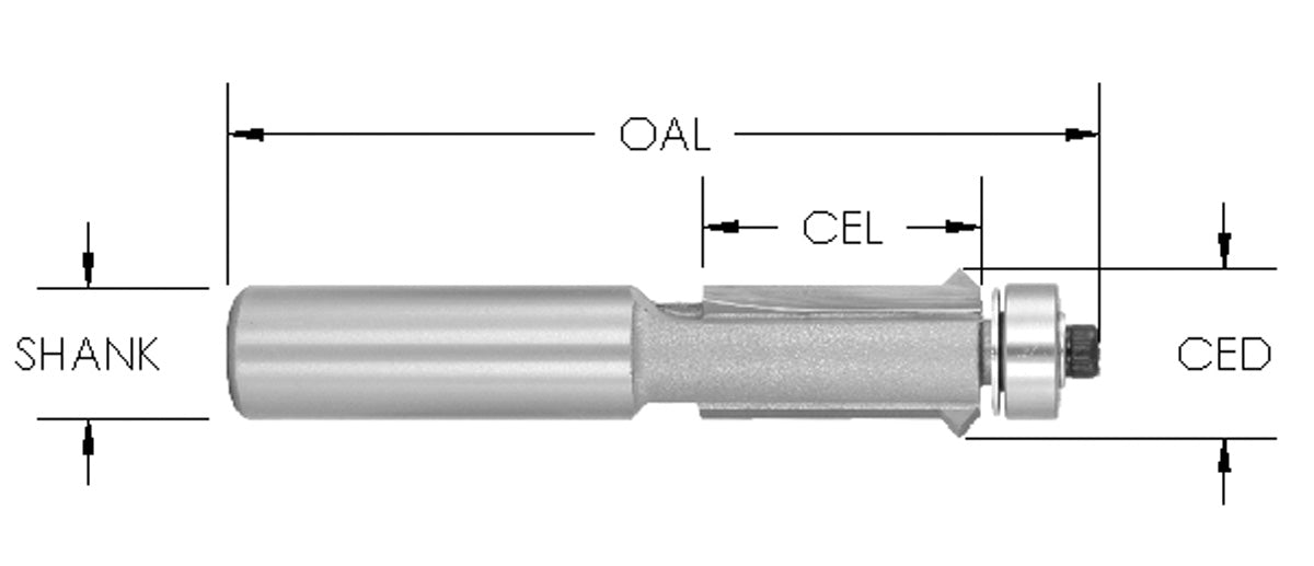 C/T Flush Trim  V-Gr 1/2  CD x 1" CL x 1/2" Shk