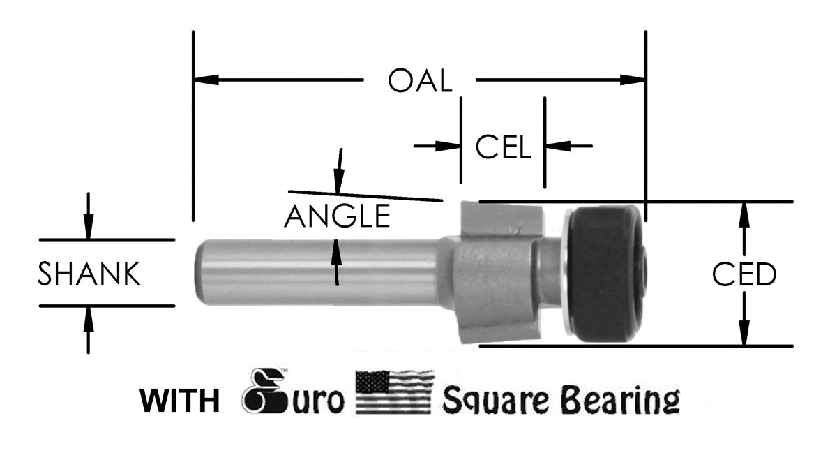 C/T 3/4" Lam Trim w/Euro Sq Teflon Brg x 1/2 SH