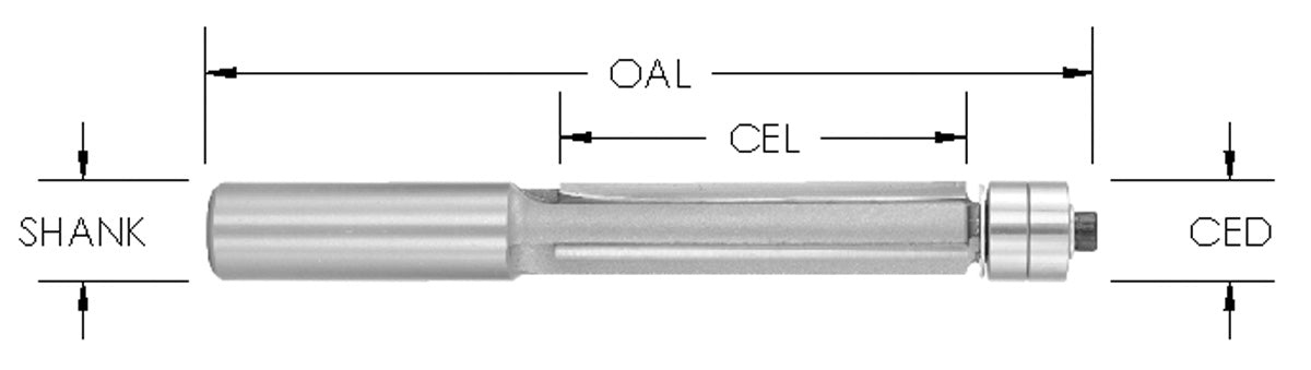 C/T Flush Trim 1/2  CD x 2" CL x 1/2 Shk