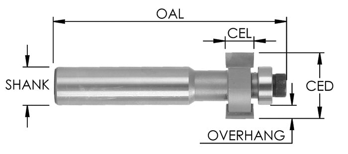 C/T SS Inlay Bit  x 7/8" CD x 3/4" CL W/SBE145