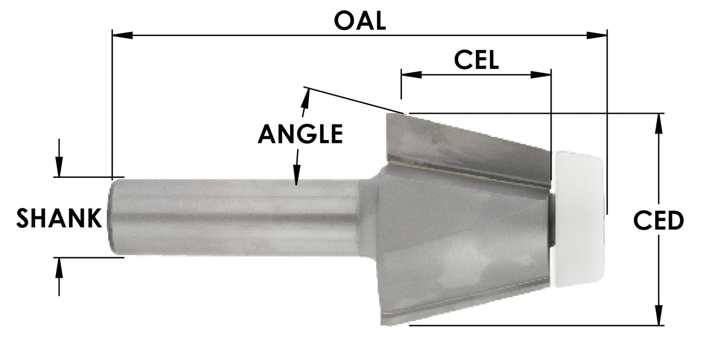 C/T SS Bevel Undermount x1/2"-3/4"Mat x15 Degx1/2s