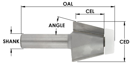 C/T SS Bevel Undermount x1/2"-3/4"Mat x10 Degx1/2s