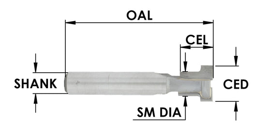 C/T Keyhole x1/2 CD x 1/2 CL x 1/4 Sh x 1-3/4 OAL