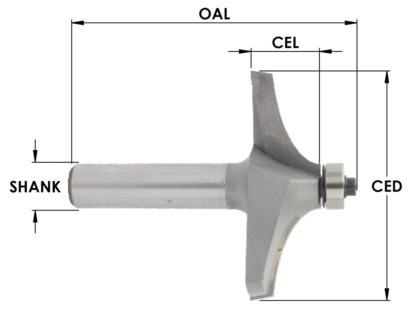 C/T Classical Pattern 1 3/16 CD x 9/16 CL x 1/4 SHK x 1/4 R x 1 1/8 CD