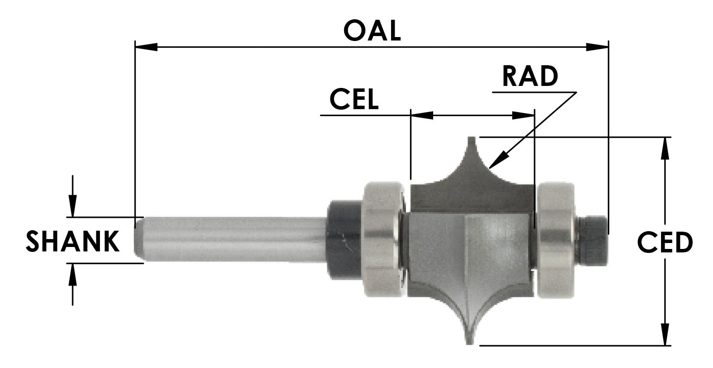 C/T Full Bead   3/8 Rad x 1 3/8 CD x 7/8 CL