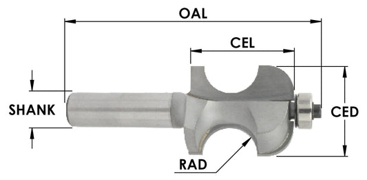 Bead and Cove  3/8" Rad x 1-1/4" CED