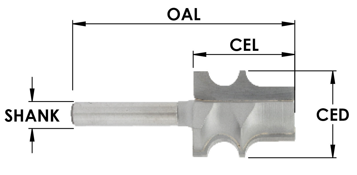 Taper Reed  5/32" Rad x 7/8" CED x 1" CEL