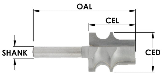 Taper Reed  5/32" Rad x 7/8" CED x 1" CEL