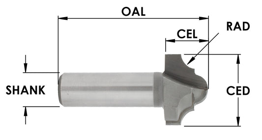 Classical Round Plunge  3/8" Rad-1 1/2" LD