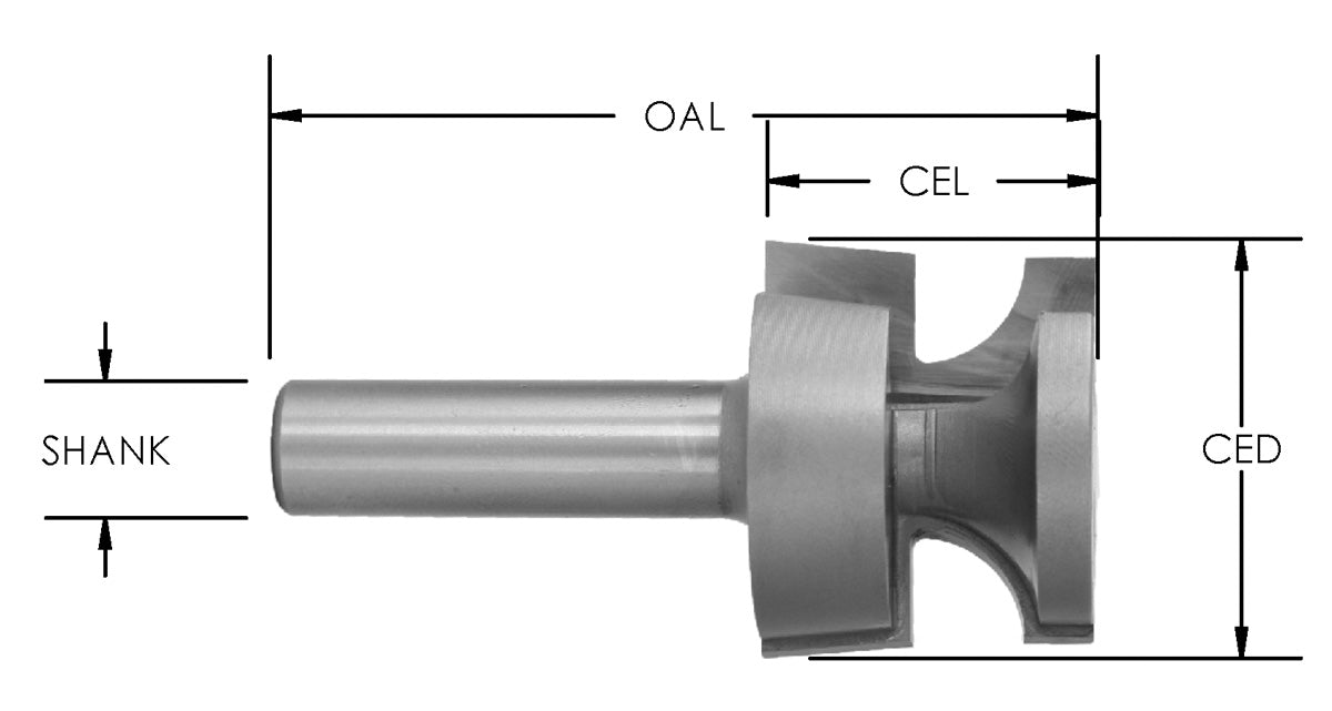 C/T Recessed Door Edge Bit x 1 1/2 CD x 1/2 Shk