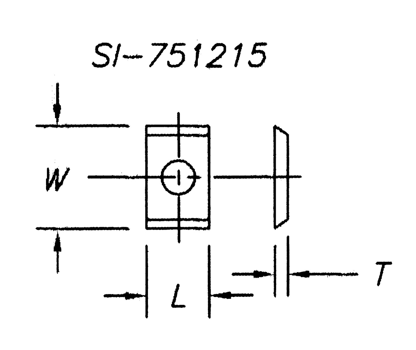 Insert 25 x 12 x 1.5  1 Hole ( 10 per box)