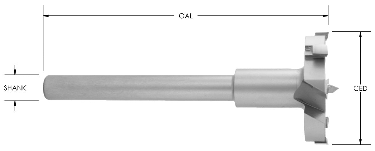 C/T 2 WING Drill X 2 1/8 CD X 1/2 SH w/o Flat