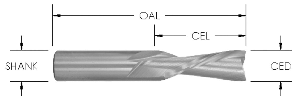 SC 2 FL DOWNCUT SPIRAL ( MD EXTENDED LIFE) : 1/8 CD X 1/2 CL X 1/4 SHK X 2 OAL