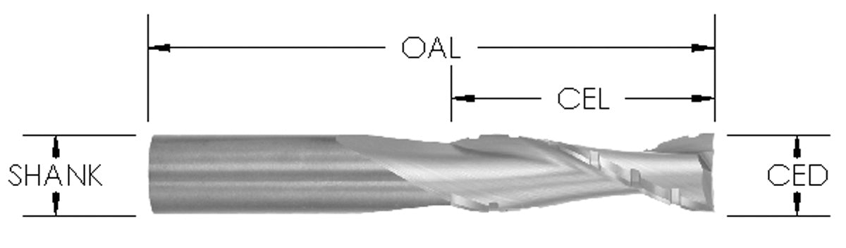 3/4 CD CB X 3 CL X 3/4 Shk X 6 OAL, Upcut Spiral