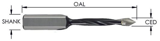 5.5 MM (7/32) V-Pt Bor BIT X 58 MM OAL