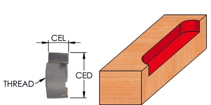 C/T Mort Bit-1/4-28 Thrd x15/32"CD x 9/16 CL x1-3/8 OAL