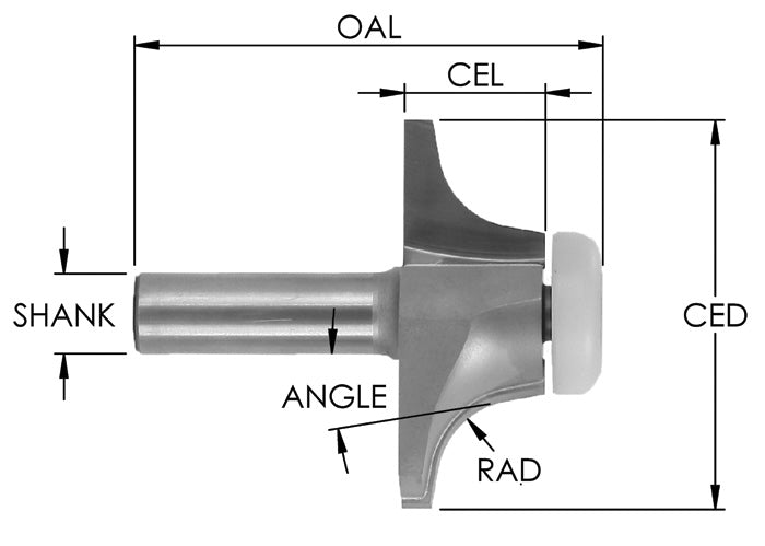 C/T SS Ogee Bit 2-1/4 CD x 13 Deg x 15/16 CL