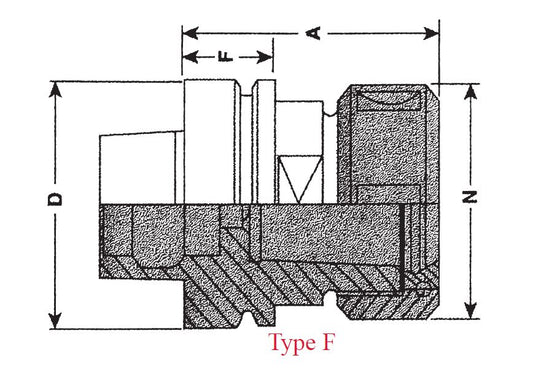 HSK 63F x ER 16 -100 mm Collet Holder W/ 46116 NUT